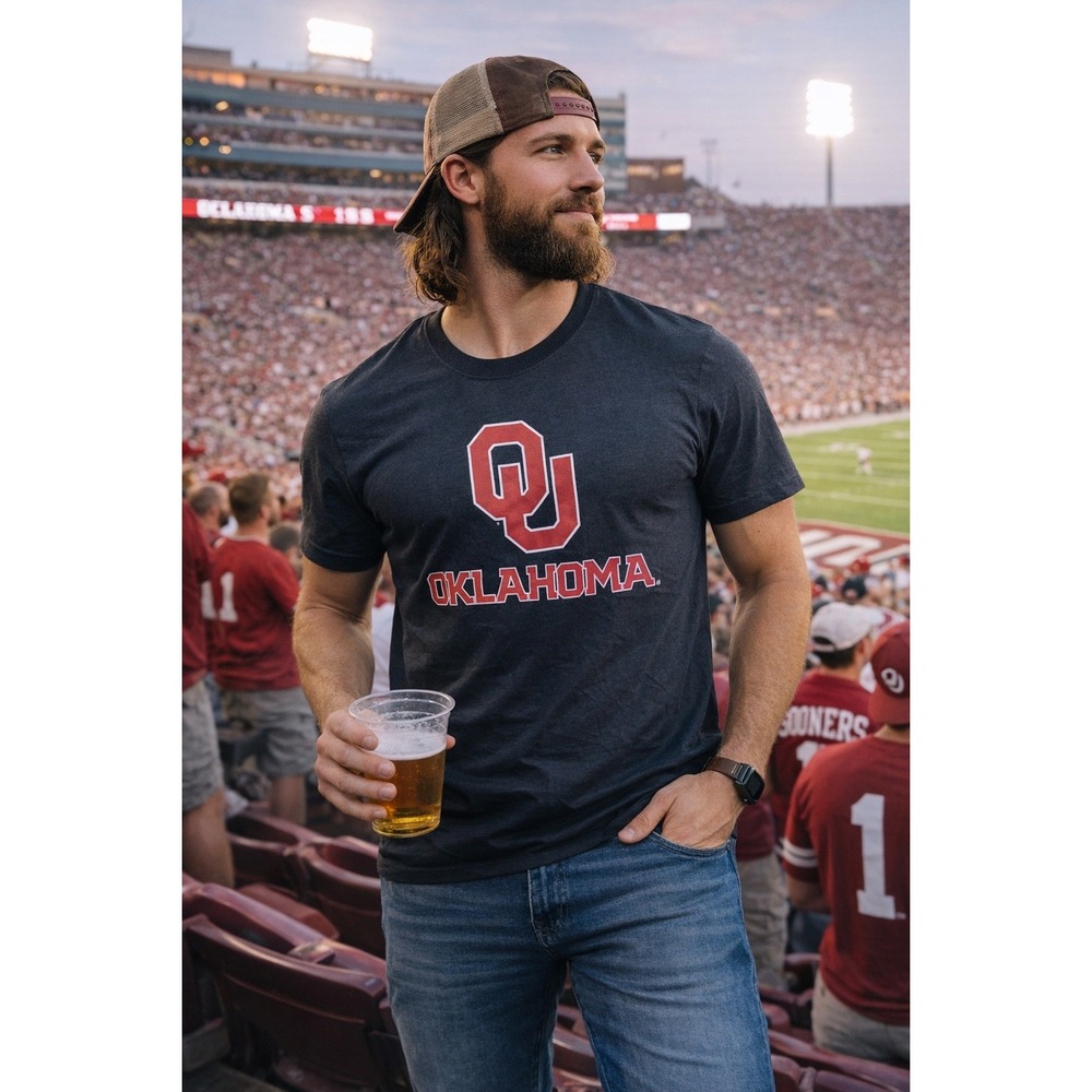 Oklahoma Sooners NCAA Fanatics Black T-Shirt Men's Large OU College‎ Football